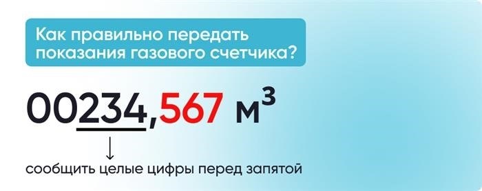 Как следует сообщить данные с газового счетчика?